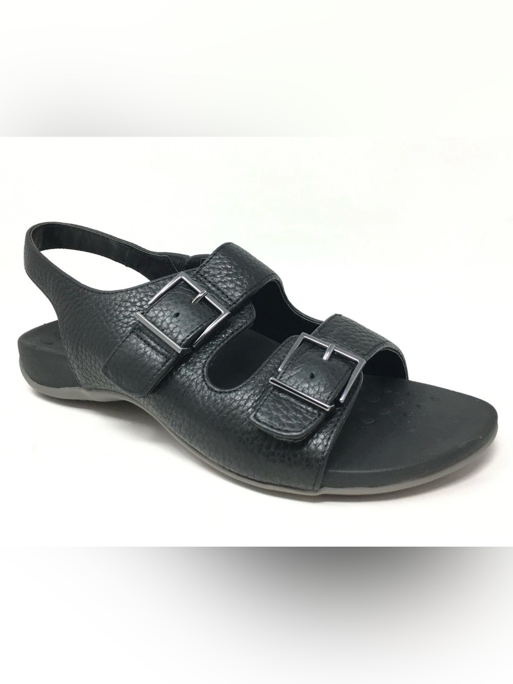Vionic Albie Sandals Black Leather Orthotic Strappy Women's 11